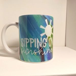 Hand Made Good Vibes coffee mug - Sipping on Sunshine - Dishwasher Safe-12 oz